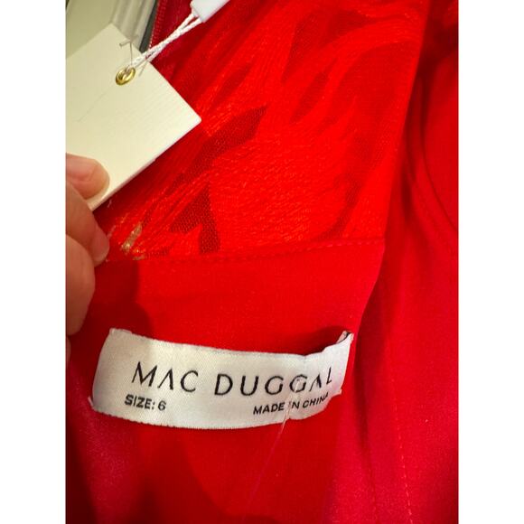 MAC DUGGAL NWT Evening Gown 12421 Red Sparkle Embellished Size 6 $798 MSRP - Picture 4 of 14